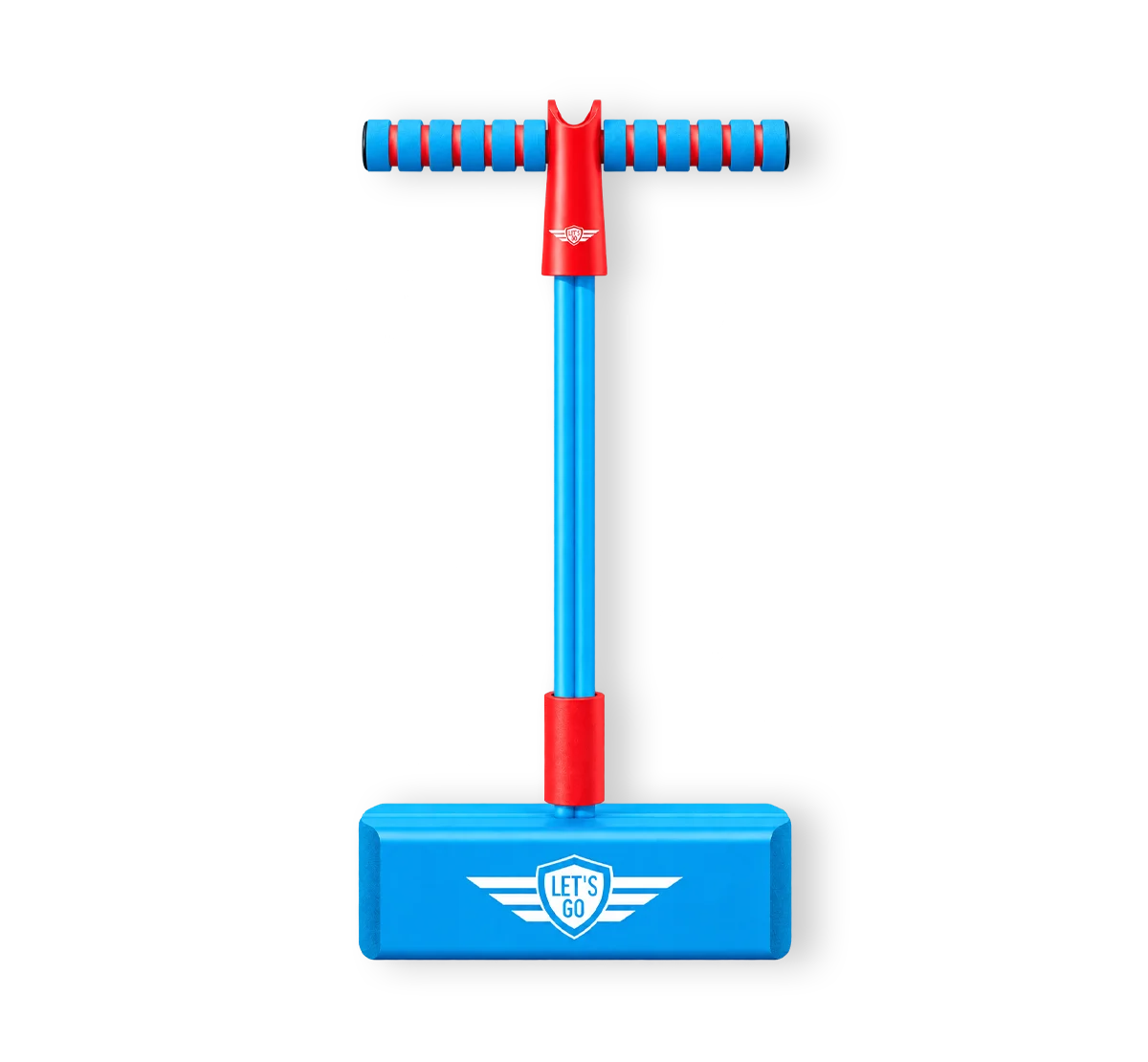 Blue and red foam pogo jumper